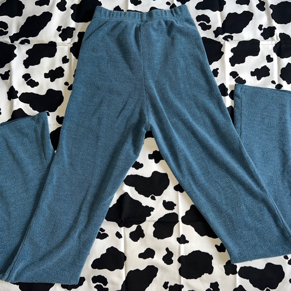 Urban Outfitters Flare teal ribbed leggings - Picture 2 of 5